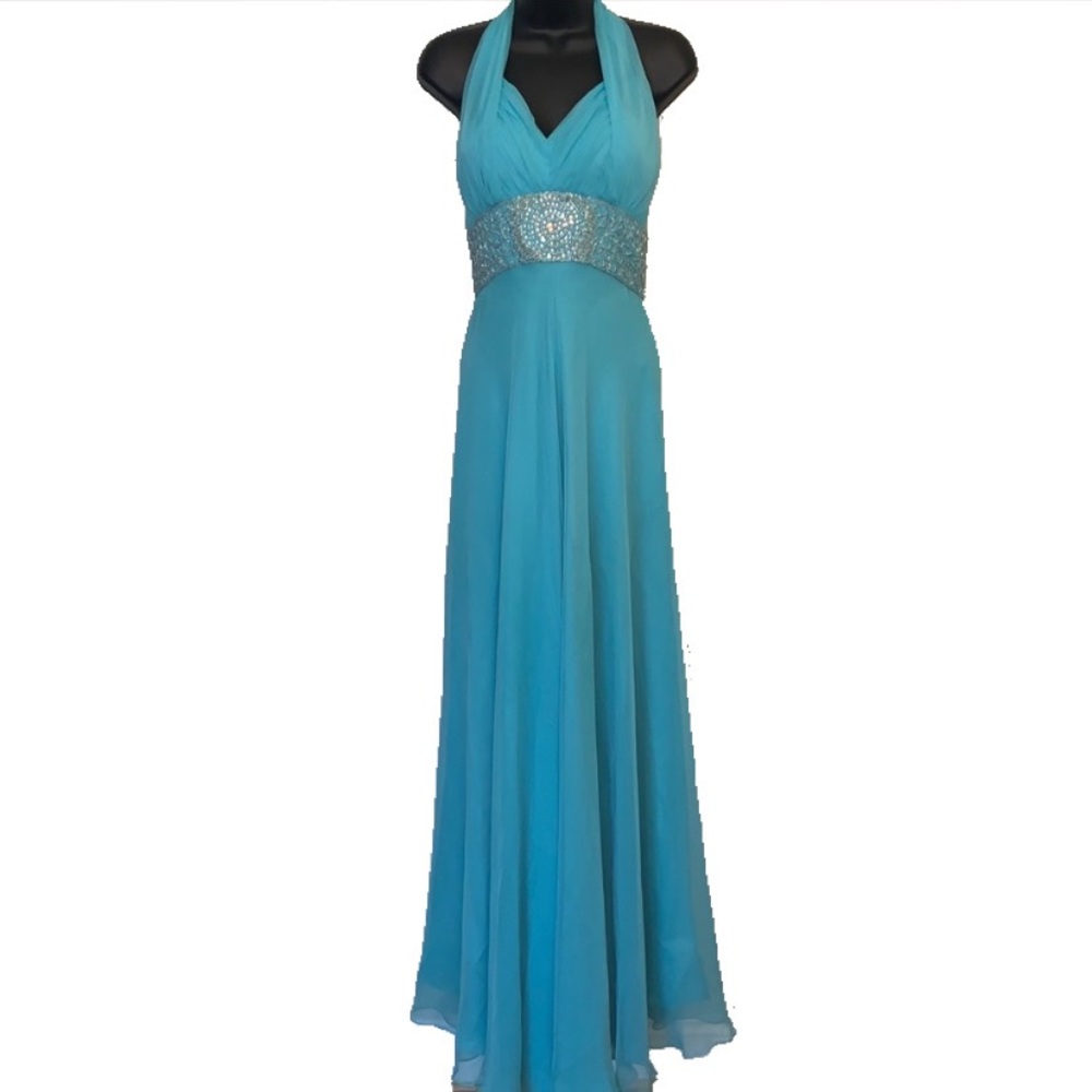 Gorgeous blue formal pant dress